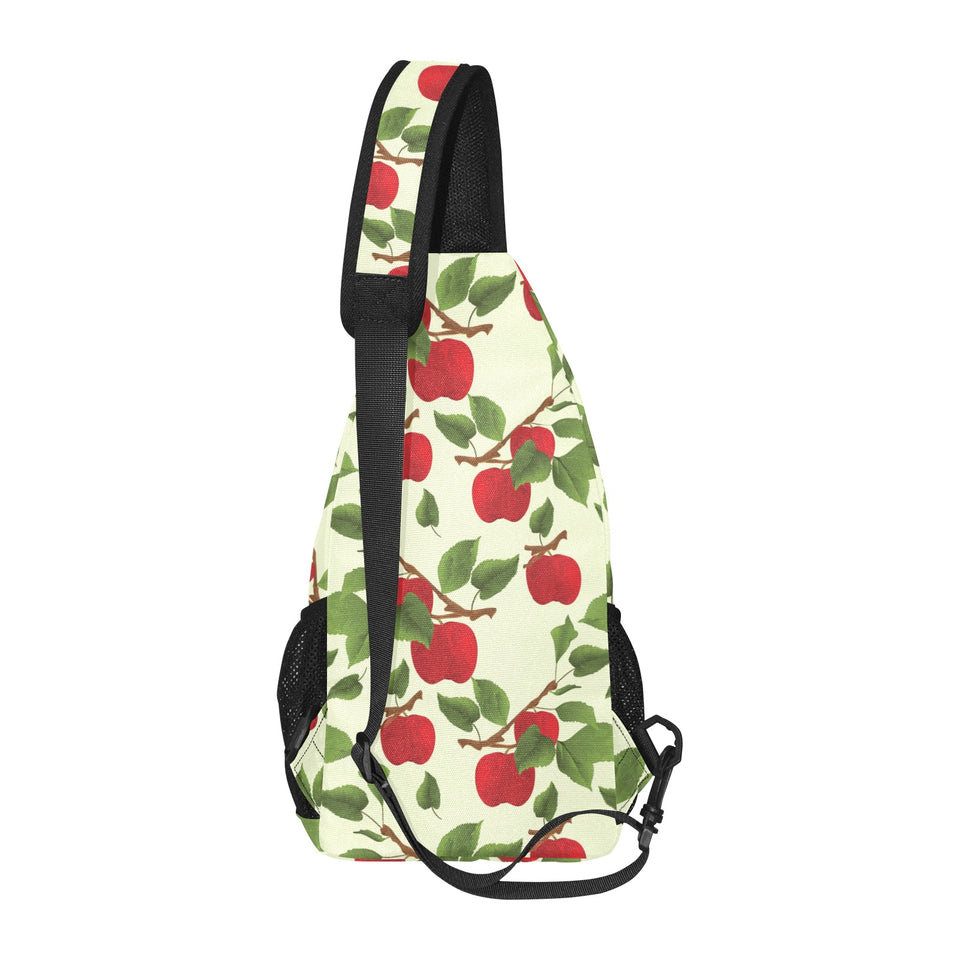 Red apples leaves pattern All Over Print Chest Bag