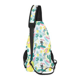 Cute parrot toucan flamingo cactus exotic leaves p All Over Print Chest Bag