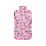 Piano Pattern Print Design 01 Women's Padded Vest