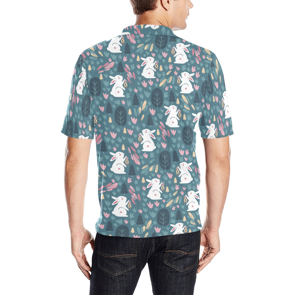 Cute rabbit pattern Men's All Over Print Polo Shirt