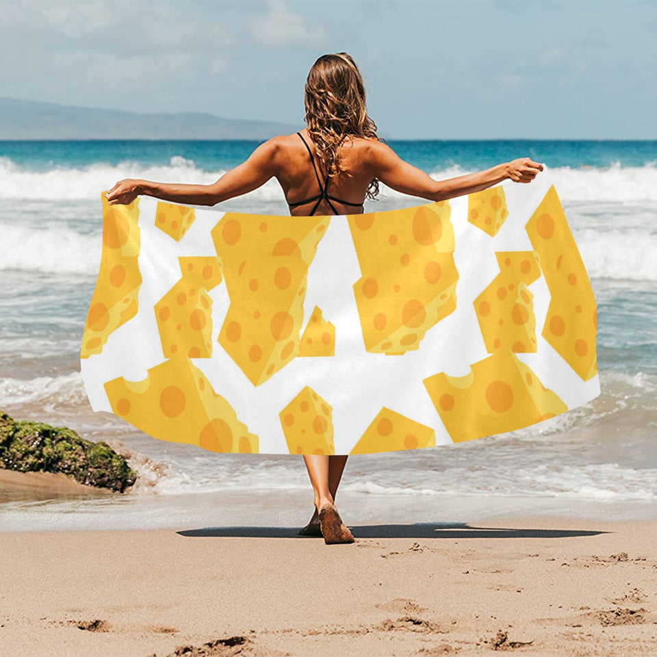 Cheese slice pattern Beach Towel