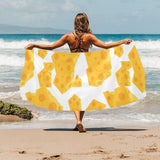 Cheese slice pattern Beach Towel