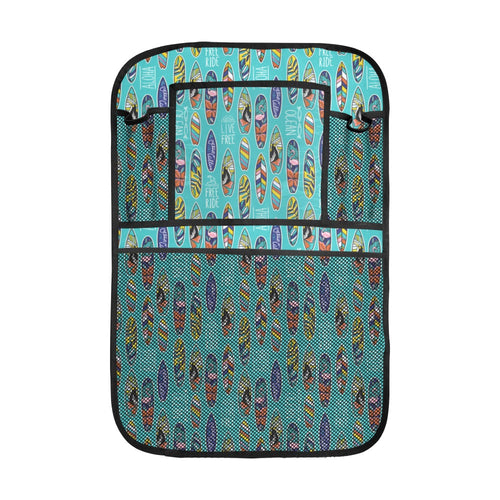 Surfboard Pattern Print Design 05 Car Seat Back Organizer