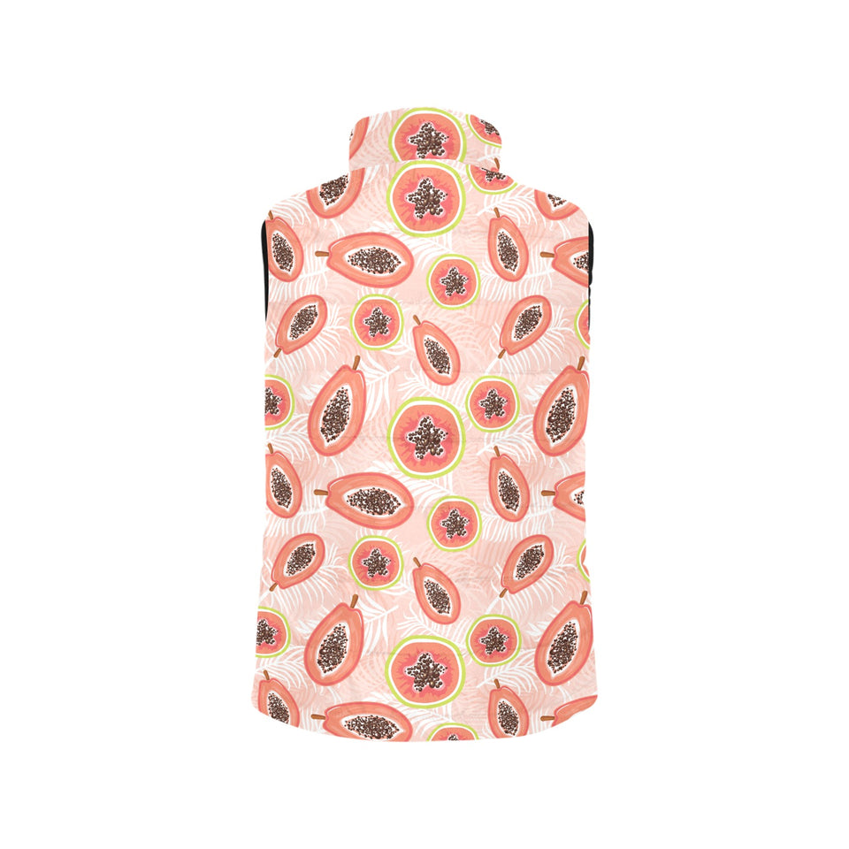 papaya leaves pattern Women's Padded Vest