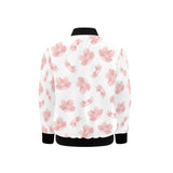 Pink sakura cherry blossom pattern Kids' Boys' Girls' Bomber Jacket