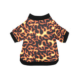 Fire flame dark pattern All Over Print Pet Dog Round Neck Fuzzy Shirt