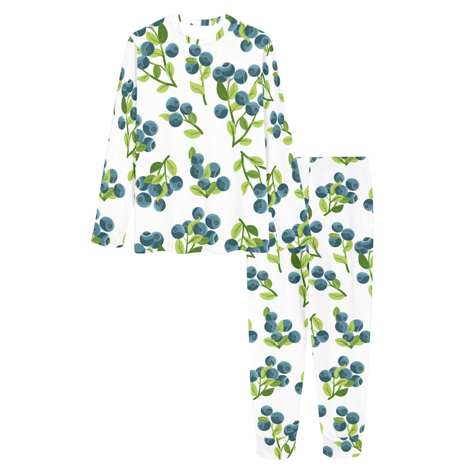 blueberry white background Women's All Over Print Pajama Set