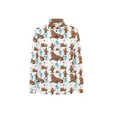 sea lion Seals jellyfish pattern Women's Long Sleeve Polo Shirt