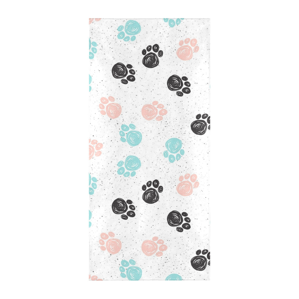 Dog Paws Pattern Print Design 04 Beach Towel