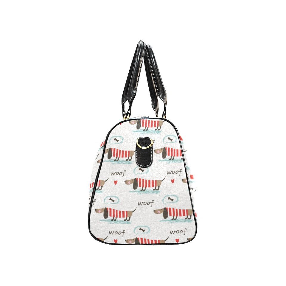 Cute dachshund bone pattern Travel Bag