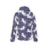 Hand drawn cute unicorn star planet Women's Padded Hooded Jacket
