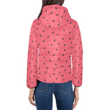 watermelon texture background Women's Padded Hooded Jacket