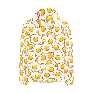 Fried Eggs Pattern Print Design 02 Men's Padded Hooded Jacket
