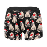 Christmas Pugs Santa_s red cap pattern Men's All Over Print Boxer Briefs Men's Underwear