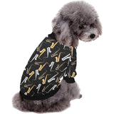 saxophone design pattern All Over Print Pet Dog Round Neck Fuzzy Shirt