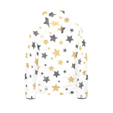 hand drawn gold black star pattern Kids' Boys' Girls' Padded Hooded Jacket