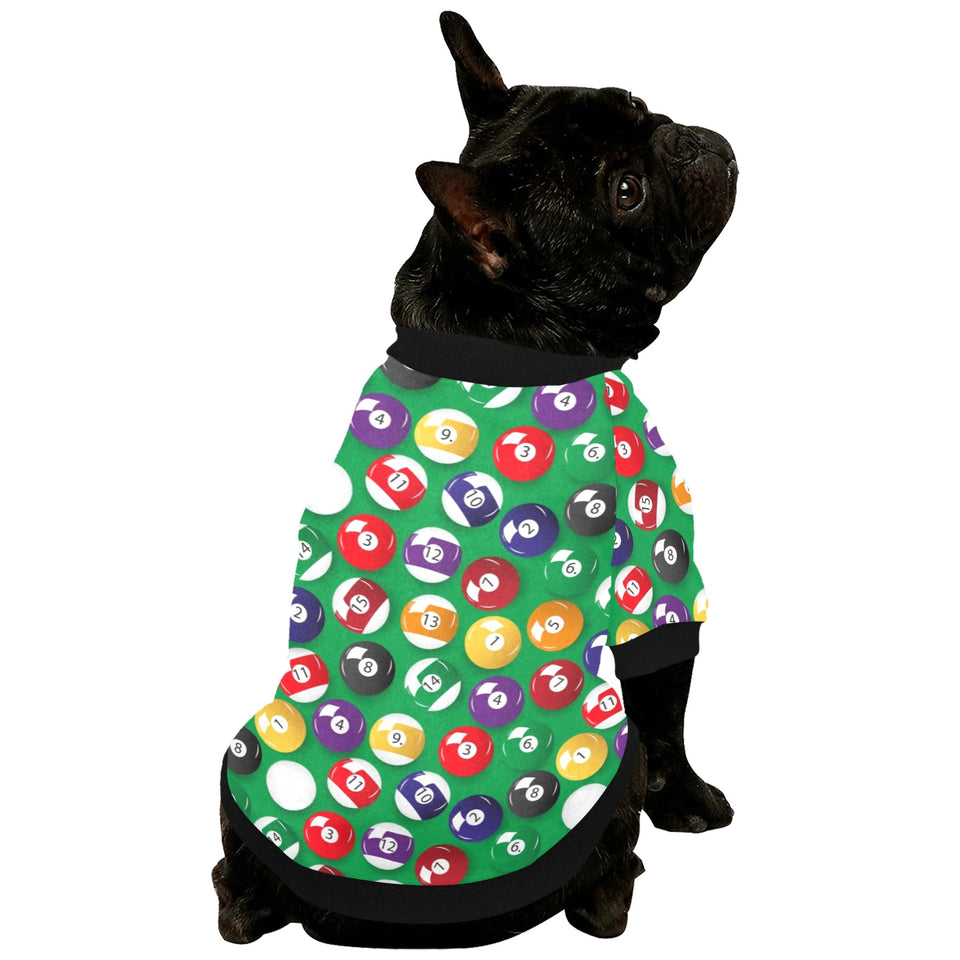 Billiard Ball Pattern Print Design 02 All Over Print Pet Dog Round Neck Fuzzy Shirt
