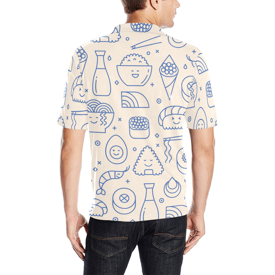 Cute sushi icon pattern Men's All Over Print Polo Shirt