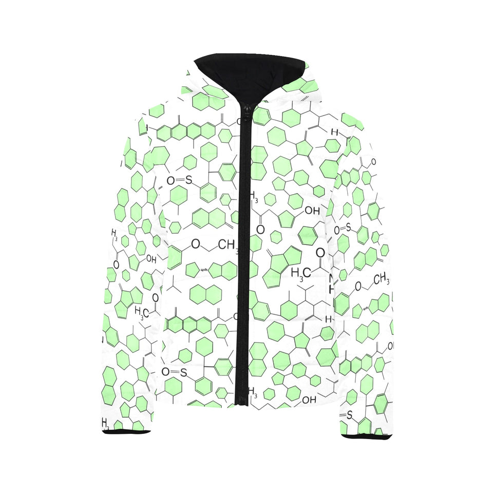 Chemistry Periodic Table Pattern Print Design 03 Kids' Boys' Girls' Padded Hooded Jacket