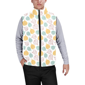 colorful onions white background Men's Padded Vest
