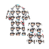 Cute ninja design pattern Men's V-Neck Short Pajama Set