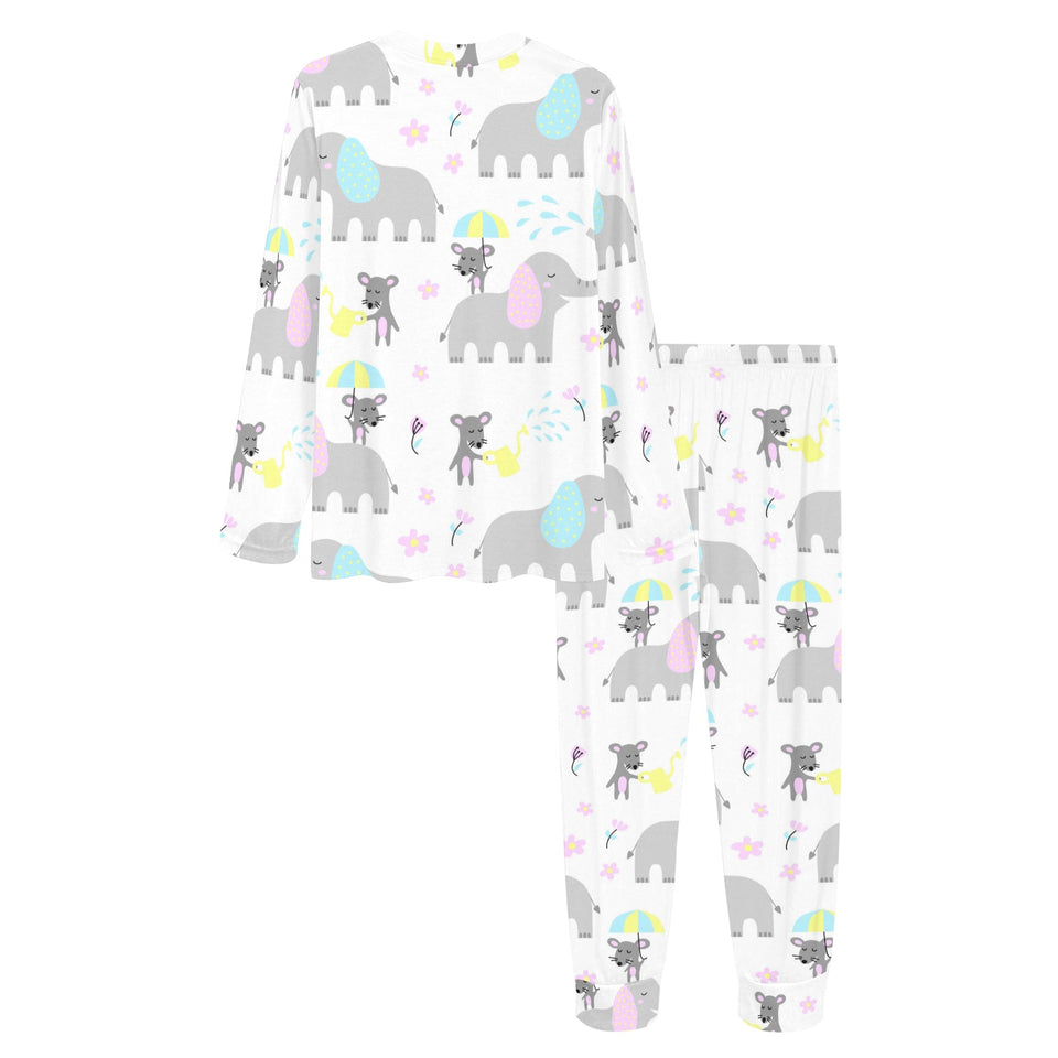 Cute elephant mouse pattern Women's All Over Print Pajama Set