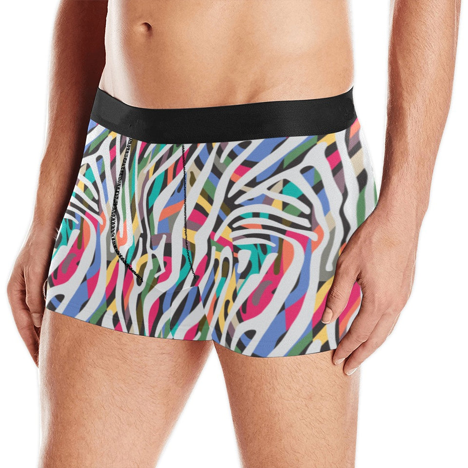 Colorful zebra skin pattern Men's All Over Print Boxer Briefs Men's Underwear