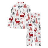 Deer tree snowflakes chrismas pattern Men's Long Pajama Set