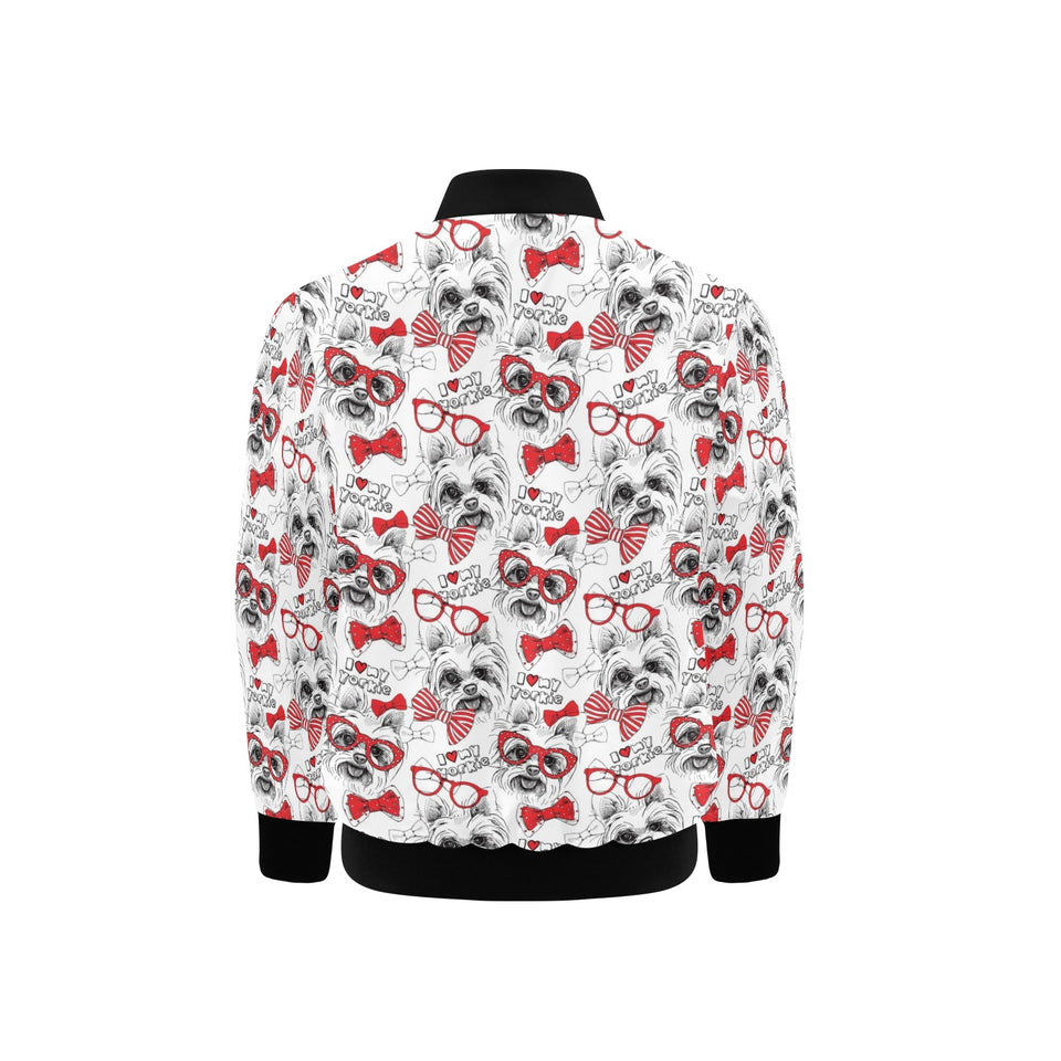 Yorkshire Terrier Pattern Print Design 04 Kids' Boys' Girls' Bomber Jacket