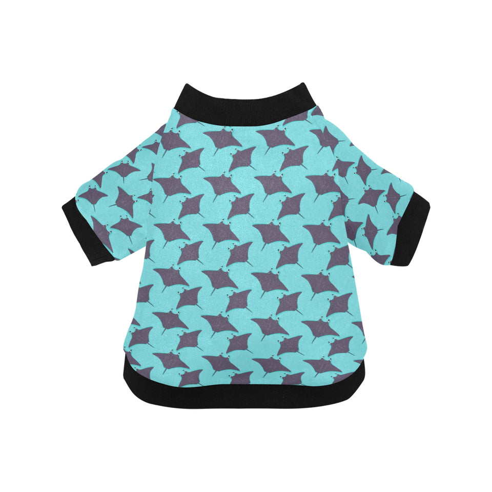 Stingray Pattern Print Design 02 All Over Print Pet Dog Round Neck Fuzzy Shirt