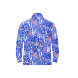 white bengal tigers pattern Men's Long Sleeve Polo Shirt