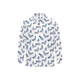 Pigeon Pattern Print Design 03 Men's Long Sleeve Polo Shirt