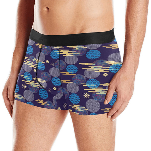 Blue japanese pattern cloud wave flower Men's All Over Print Boxer Briefs Men's Underwear