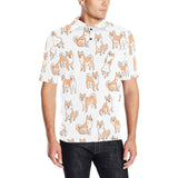 shiba inu dog pattern Men's All Over Print Polo Shirt