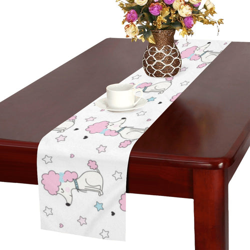 Cute poodle dog star pattern Table Runner