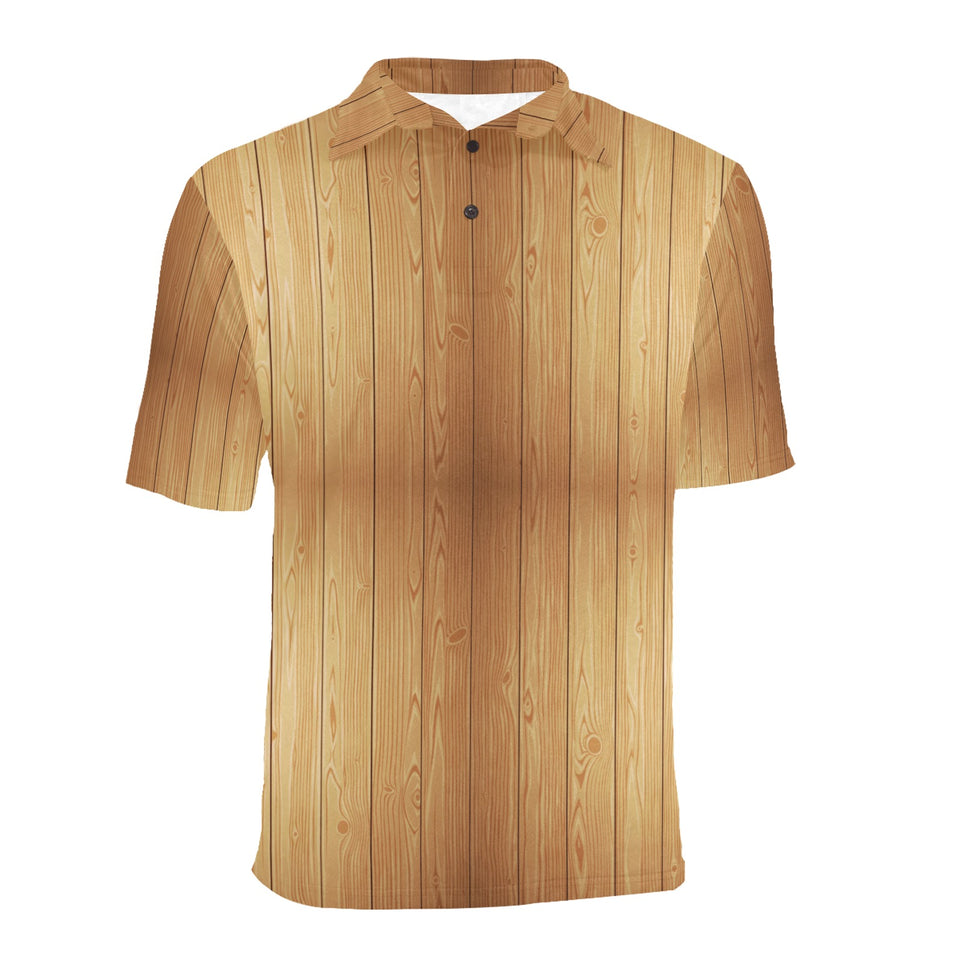 Wood Printed Pattern Print Design 05 Men's All Over Print Polo Shirt