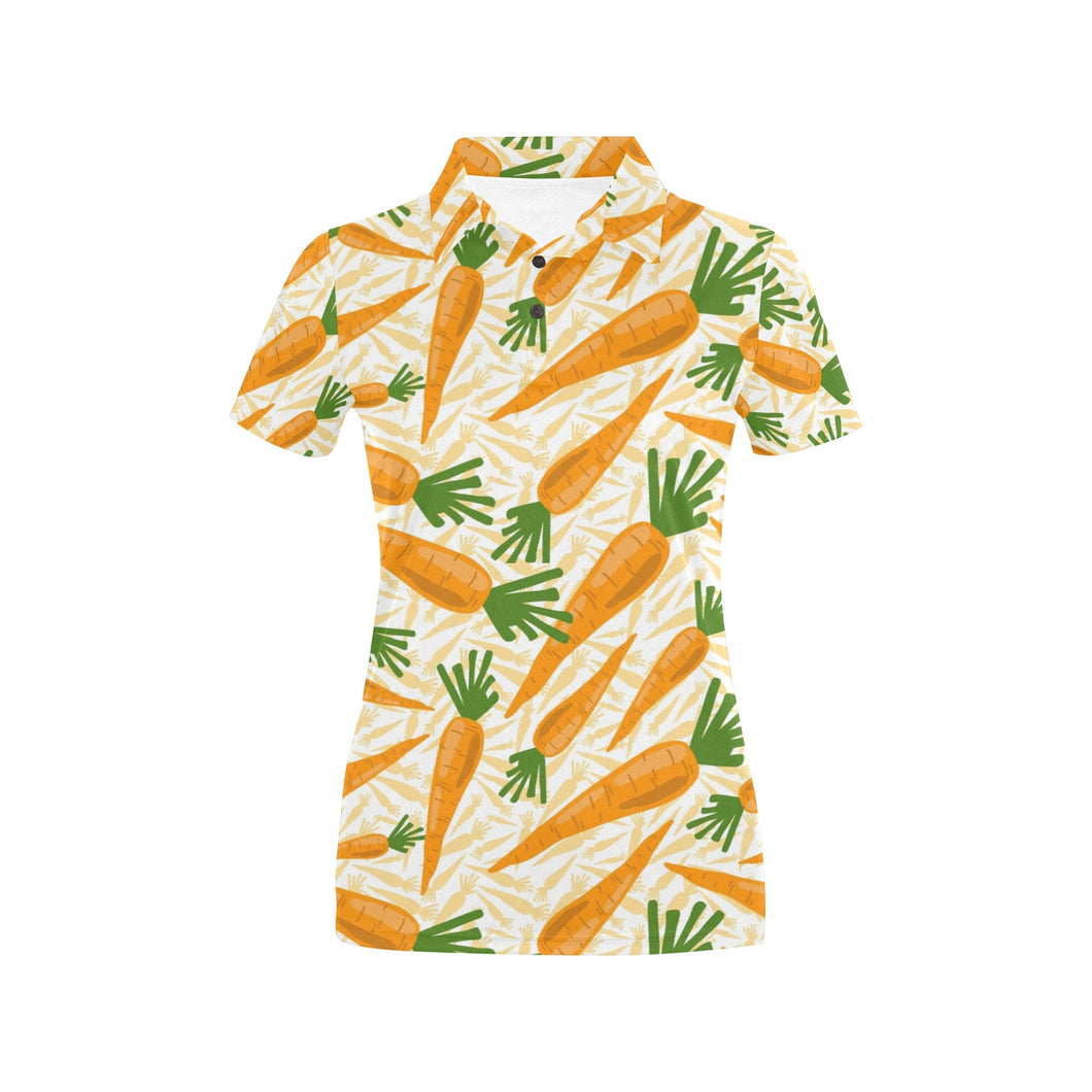Carrot Pattern Print Design 01 Women's All Over Print Polo Shirt