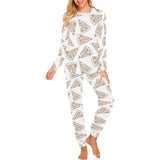 Hand drawn pizza pattern Women's All Over Print Pajama Set