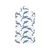 Dolphins pattern dotted background Women's Padded Vest
