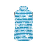 Starfish blue blackground Women's Padded Vest