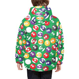Billiard Ball Pattern Print Design 02 Kids' Boys' Girls' Padded Hooded Jacket