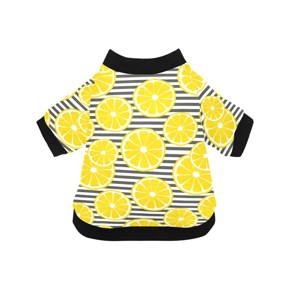 slice of lemon design pattern All Over Print Pet Dog Round Neck Fuzzy Shirt