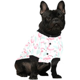 Cute flamingo pattern All Over Print Pet Dog Round Neck Fuzzy Shirt