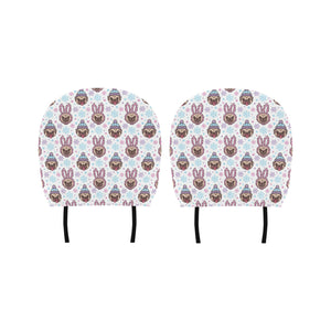 Cute pug hat rabbit costume pattern Car Headrest Cover