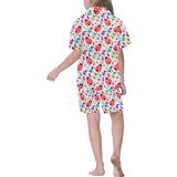 Ladybug Pattern Print Design 03 Kids' Boys' Girls' V-Neck Short Pajama Set