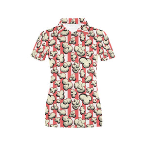 Popcorn Pattern Print Design 05 Women's All Over Print Polo Shirt