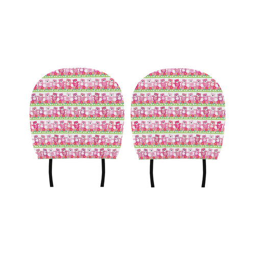 Teddy Bear Pattern Print Design 04 Car Headrest Cover