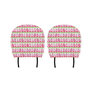 Teddy Bear Pattern Print Design 04 Car Headrest Cover