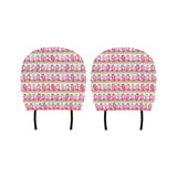 Teddy Bear Pattern Print Design 04 Car Headrest Cover
