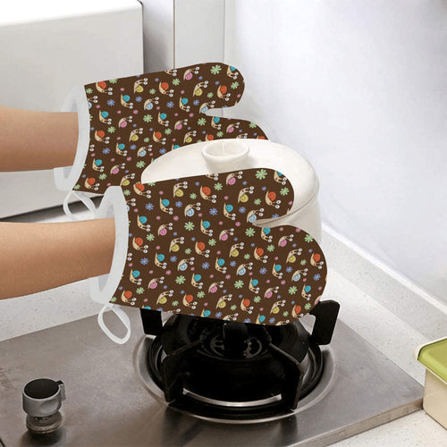 Snail Pattern Print Design 03 Heat Resistant Oven Mitts